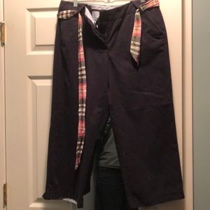 Lands End Navy cotton wide leg Capri pants